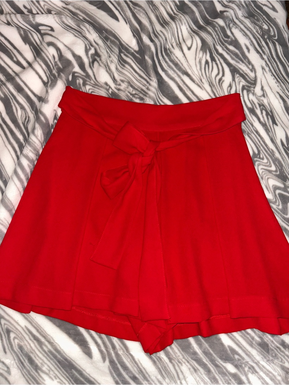 Red Tie-Waist Short
